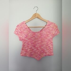 Almost Famous Orange & Pink Heathered Crop Top M